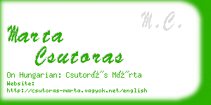 marta csutoras business card